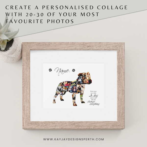 Staffy V2 | Custom Digital Collage Silhouette | Personalized Gift | Photo Memories Art | Unique Wall Decor