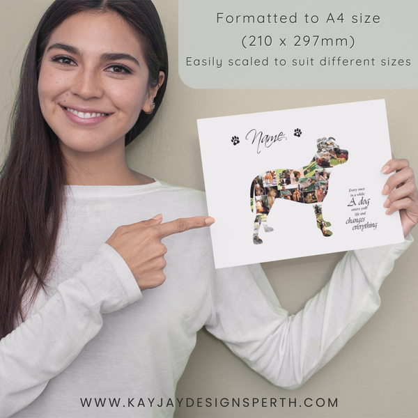 Kelpie | Custom Digital Collage Silhouette | Personalized Gift | Photo Memories Art | Unique Wall Decor