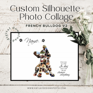 French Bulldog V2 | Custom Digital Collage Silhouette | Personalized Gift | Photo Memories Art | Unique Wall Decor