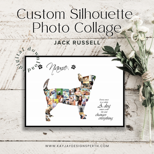 Jack Russell | Custom Digital Collage Silhouette | Personalized Gift | Photo Memories Art | Unique Wall Decor