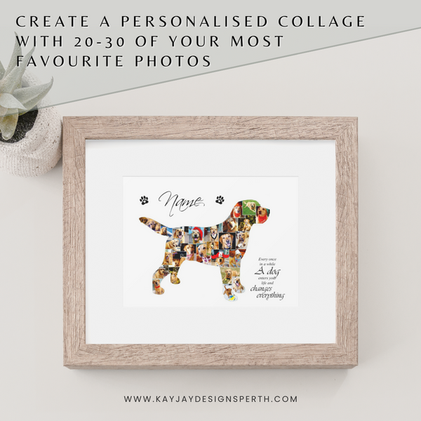 Labrador | Custom Digital Collage Silhouette | Personalized Gift | Photo Memories Art | Unique Wall Decor