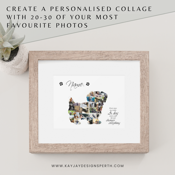 Maltese Shitzu V2 | Custom Digital Collage Silhouette | Personalized Gift | Photo Memories Art | Unique Wall Decor