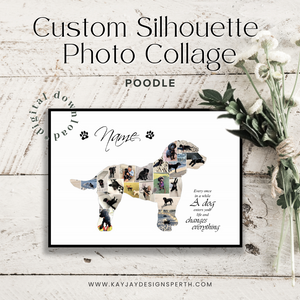 Poodle | Custom Digital Collage Silhouette | Personalized Gift | Photo Memories Art | Unique Wall Decor