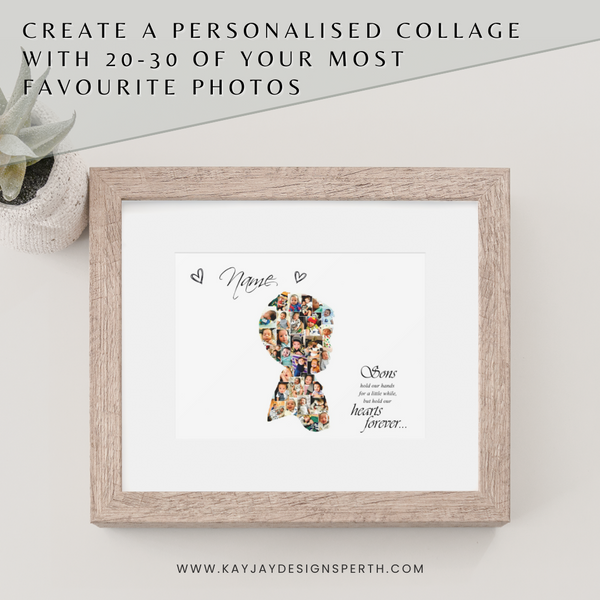 Son | Grandson | Custom Digital Collage Silhouette | Personalized Gift | Photo Memories Art | Unique Wall Decor