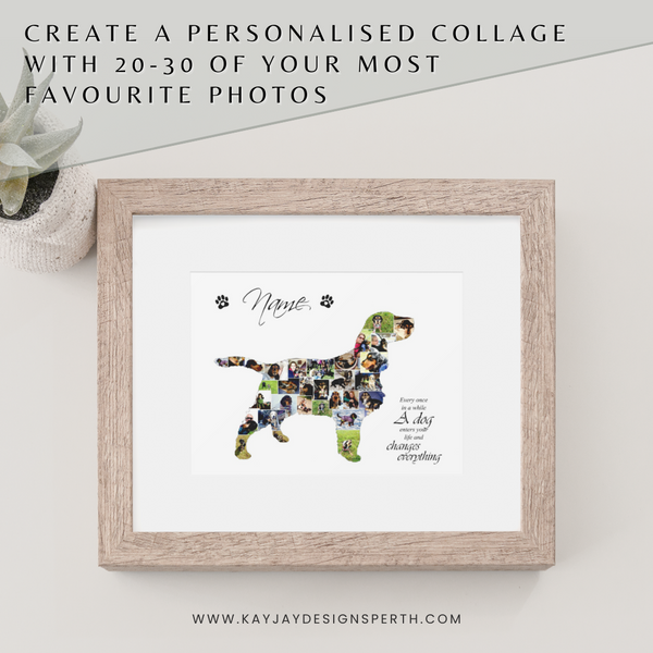 Spaniel V2 | Custom Digital Collage Silhouette | Personalized Gift | Photo Memories Art | Unique Wall Decor
