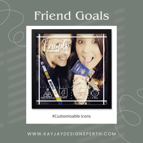 Custom Friends Printed Portrait with Statistic Icons | Unique Gift Ideas